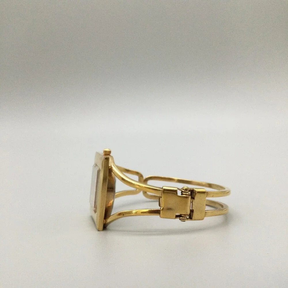 Anne Klein II Womens Watch 30mm Square Dial Gold Tone Bangle New Battery 6.75